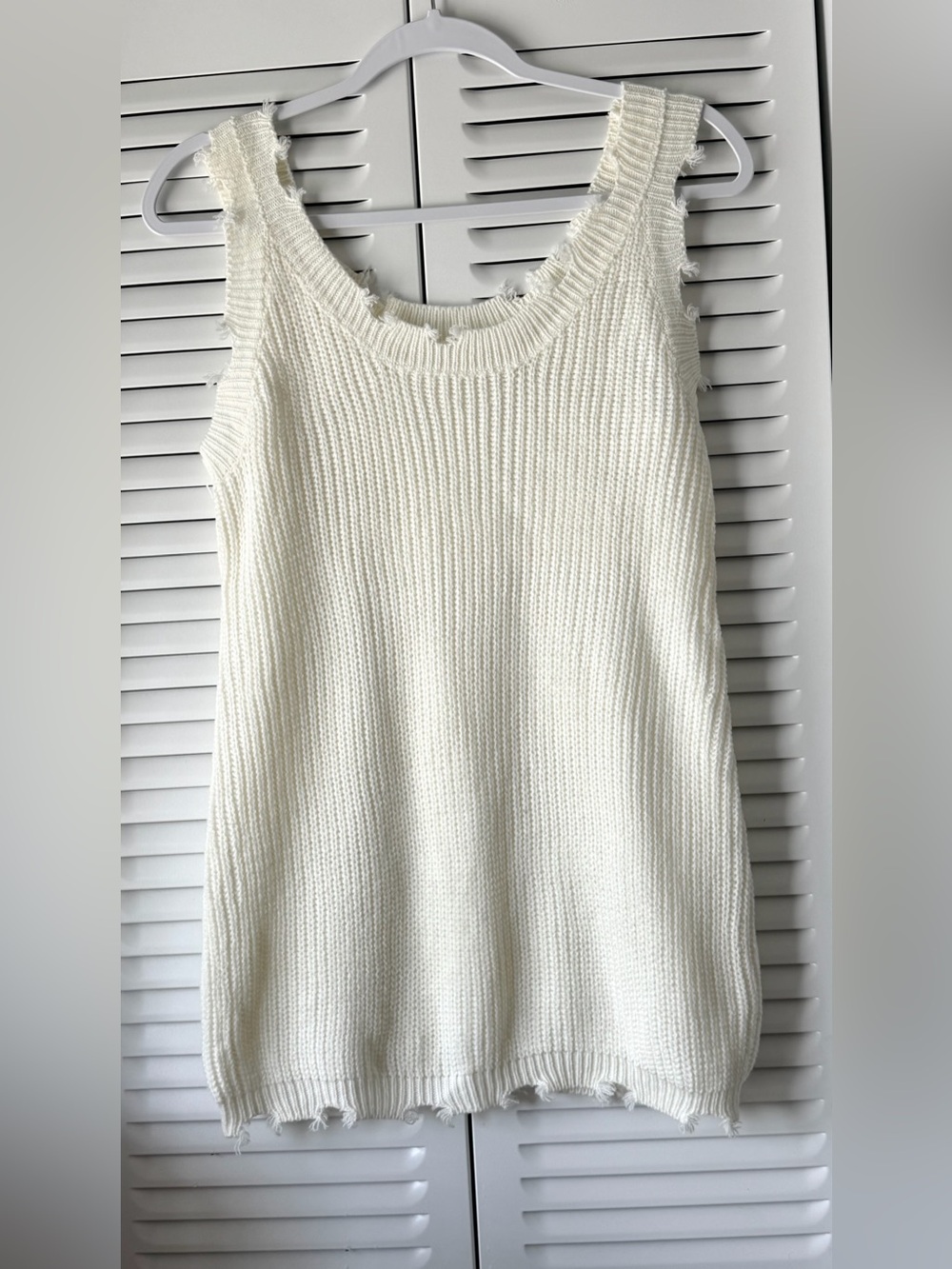 Women's Cream Knit Tank Sweater
